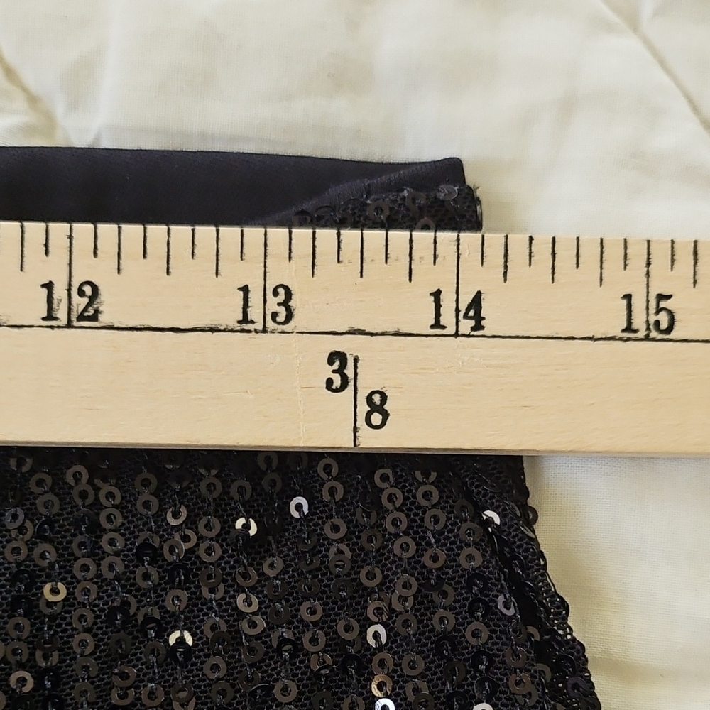 Cupio Blush - Palazzo Black Sequined High Rise Evening Party Pants- Size S - Picture 4 of 11